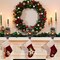 2 Pcs Christmas Stocking Holders Lantern Stocking Hangers for Mantel Retro Xmas Hooks Decorative Light up Stocking Holders for Christmas Stockings Hangers Home Indoor(Classic,Black)